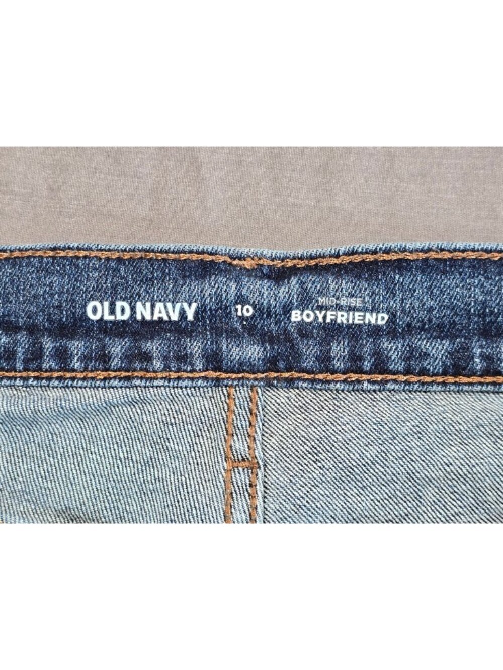 Old Navy Size 10 Mid-Rise Boyfriend Jeans Blue Denim Raw Hem TWO PAIRS - Picture 3 of 10
